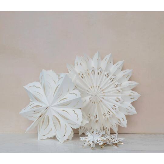 Hello Honey® 12" White Paper Snowflake Ornament